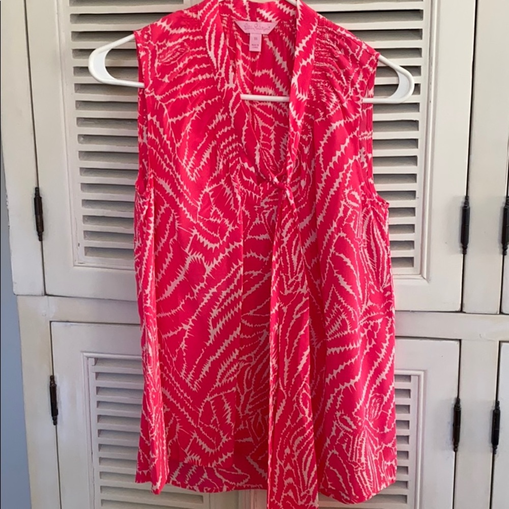 Lilly Pulitzer Sleeveless Blouse with Neck Tie
